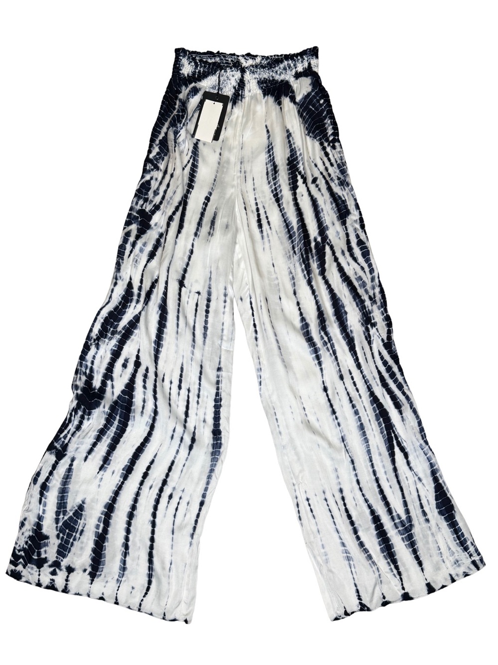Chaser Navy and White Tie-Dye Wide Leg Pants